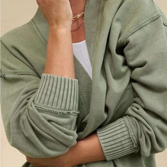 NWT Aerie Sage Green Cardigan Sweater - Picture 2 of 6